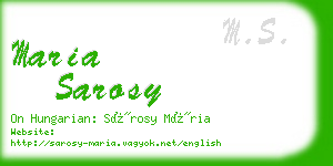 maria sarosy business card